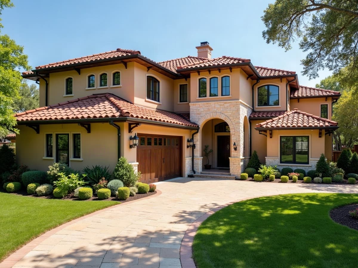 A restored Mediterranean-style Texas home with a clay tile roof